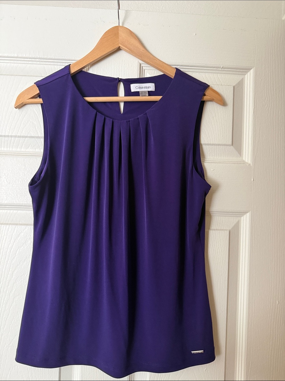 Calvin Klein Purple Pleated Sleeveless Camisole